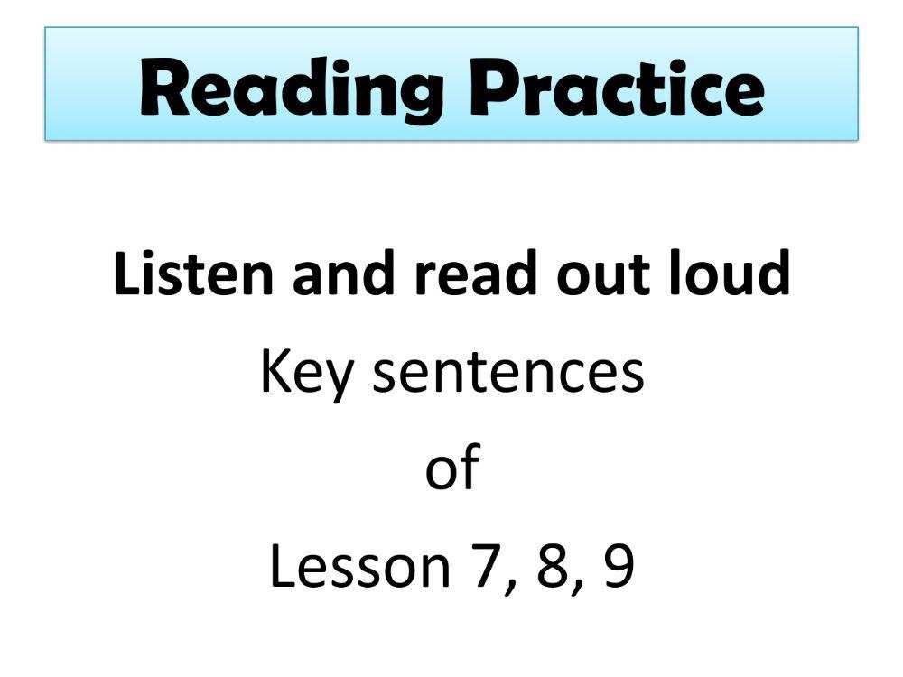 G5 Lesson 7,8,9 listen and speak key sentences