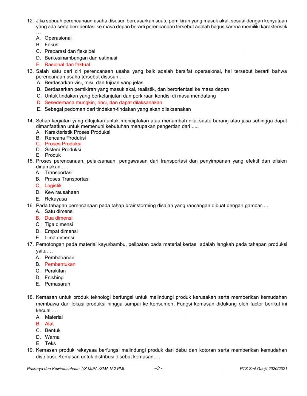 Soal pkwu kelas x mipa