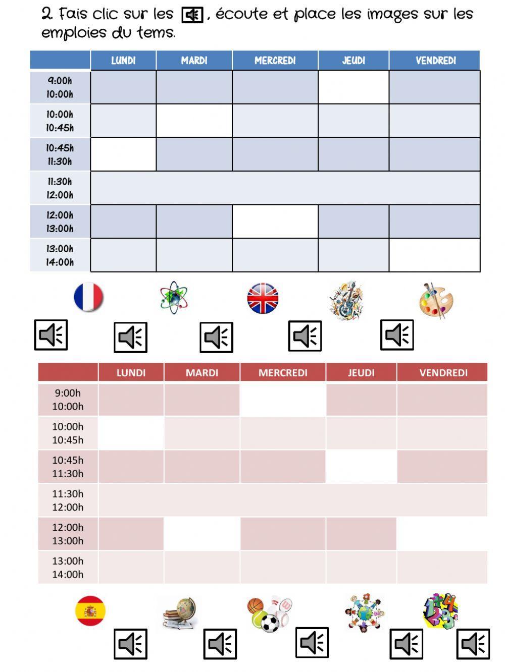 Les matières scolaires