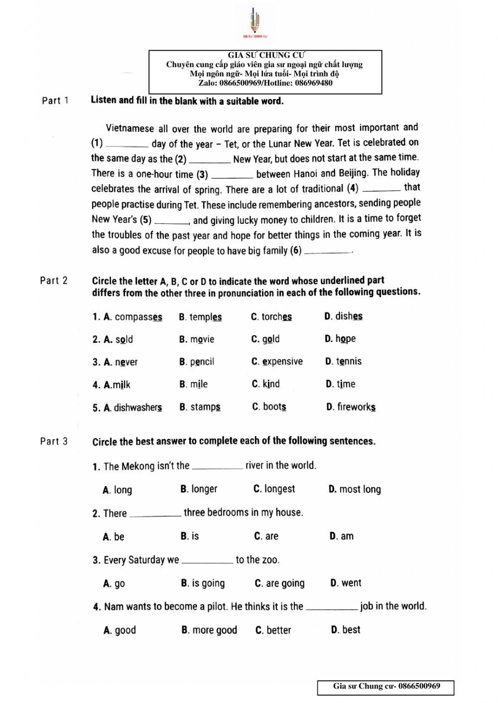 Lớp 6- Kiểm tra 45p-hk1