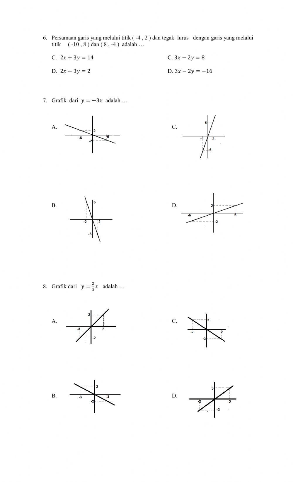 PERSAMAAN GARIS Latihan 3
