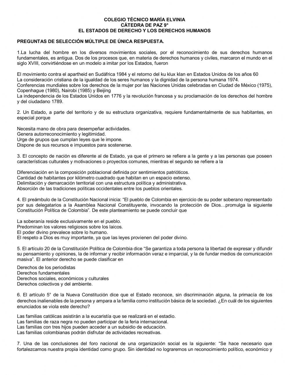 Evaluación derechos humanos