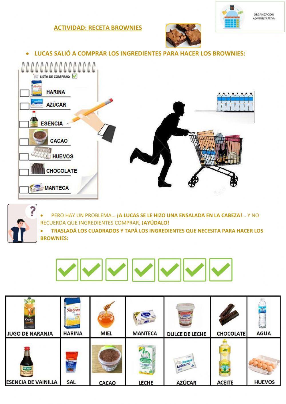 A trabajar con la receta de los brownies