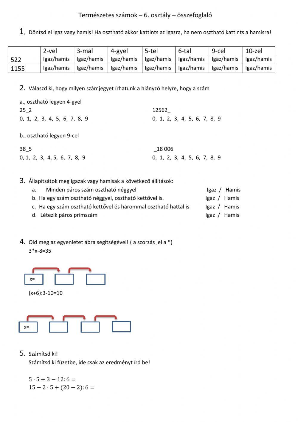 Természetes számok