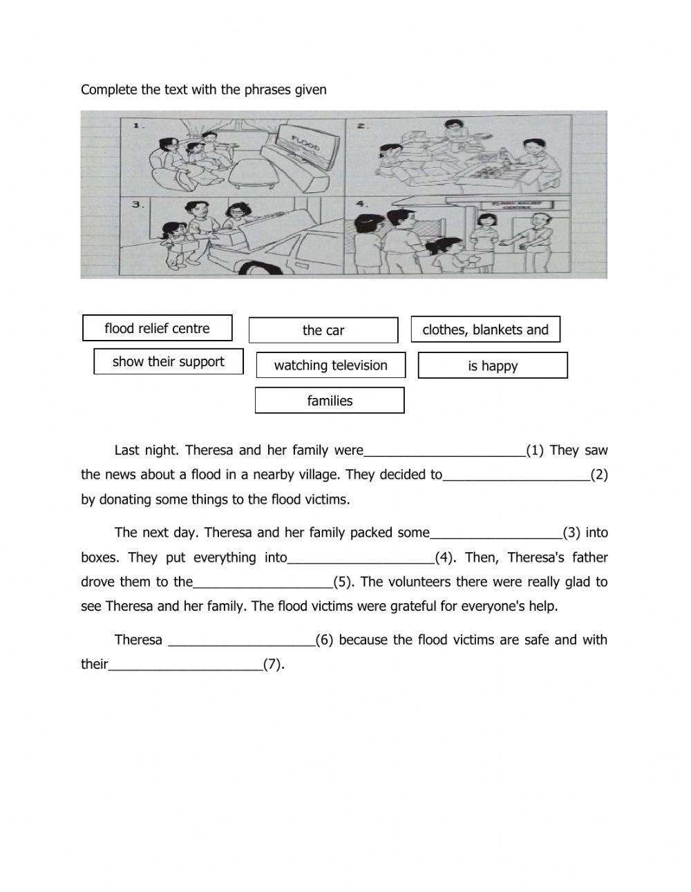 Complete the text with the phrases given worksheet | Live Worksheets