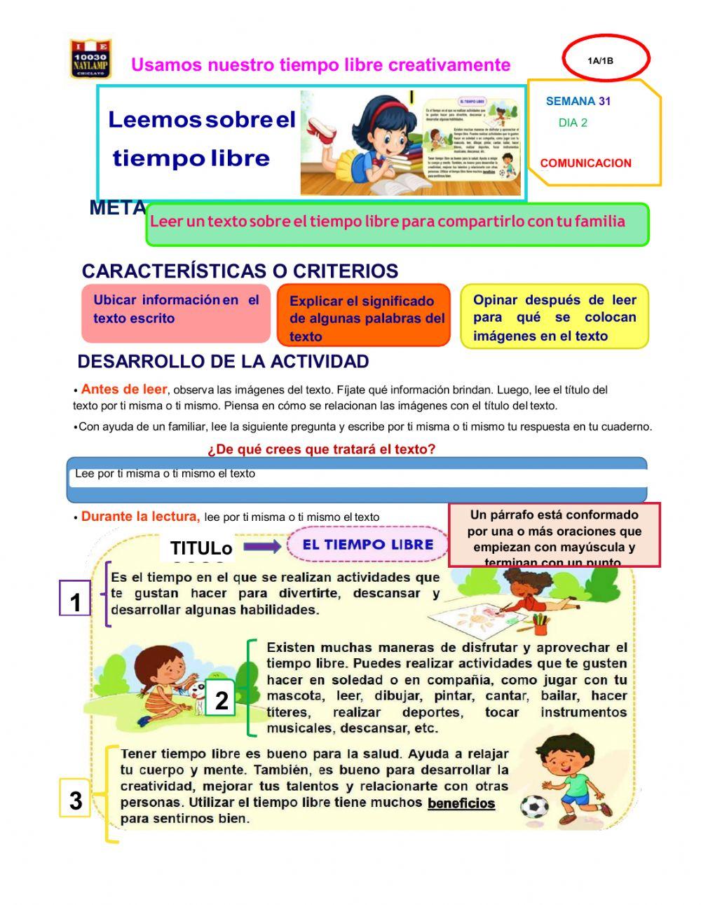 Leemos sobre el tiempo libre