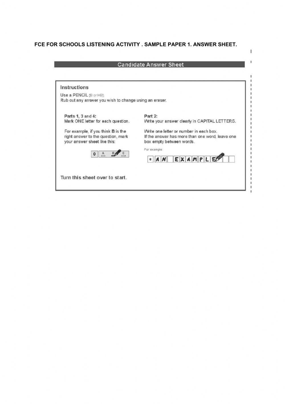 First For Schools Sample listening I