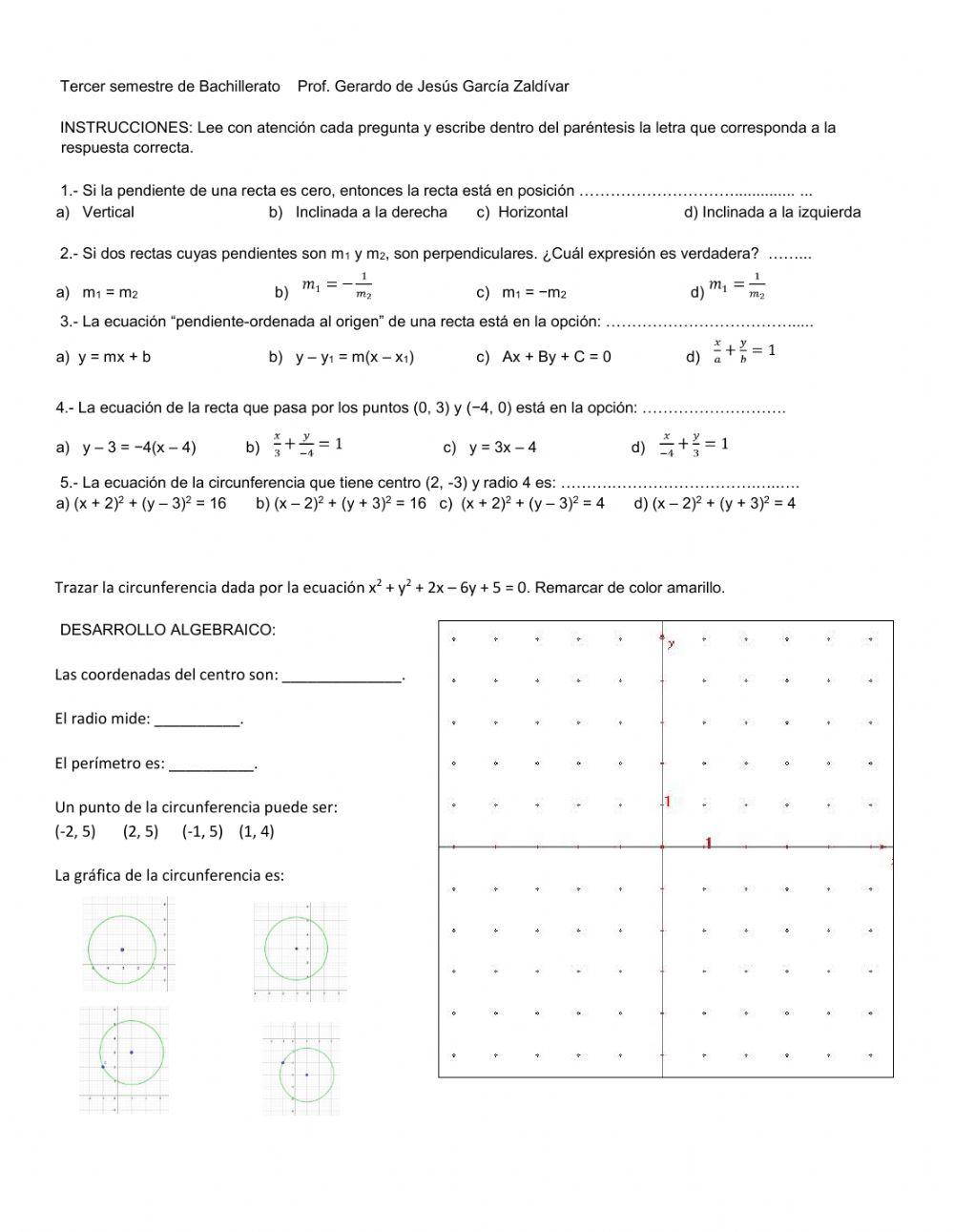 Circunferencia y recta