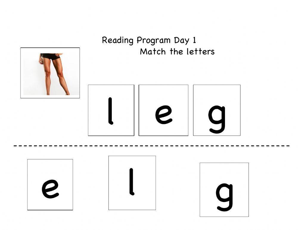 Match the letters leg