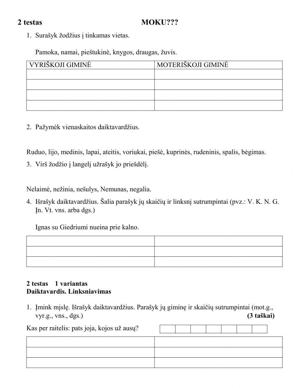 Lietuvių kalbos testas Nr.2 (pupa)