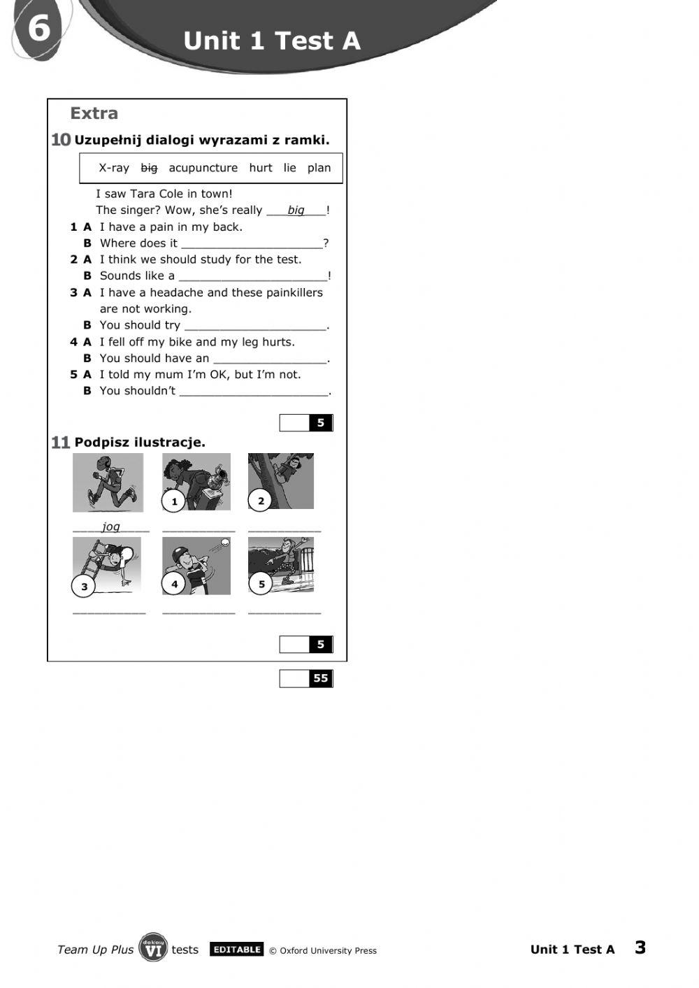Team up plus 6. Unit 1 test.