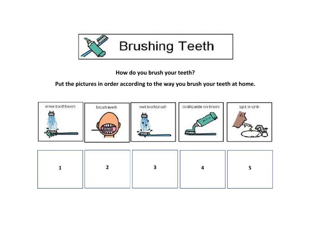 Brushing Teeth - sequencing - gr 1