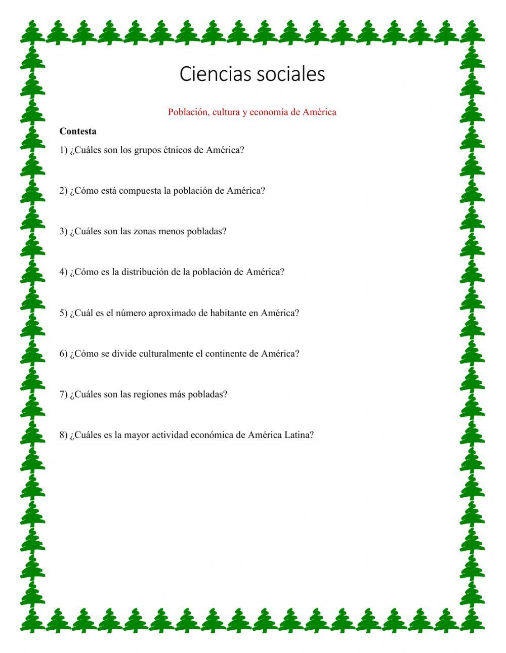Población, cultura y economía de América