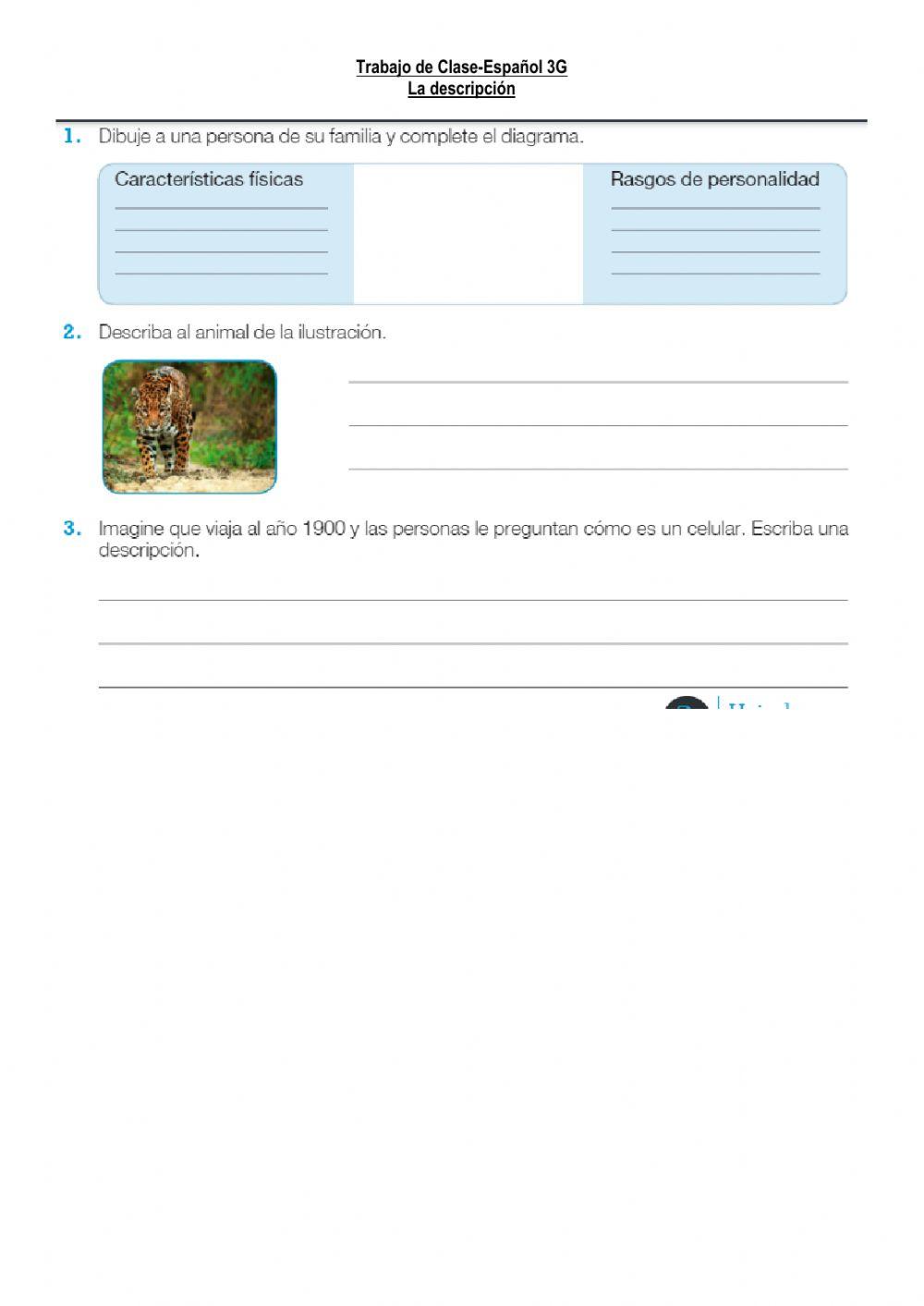 Español 3G-Trabajo de Clase