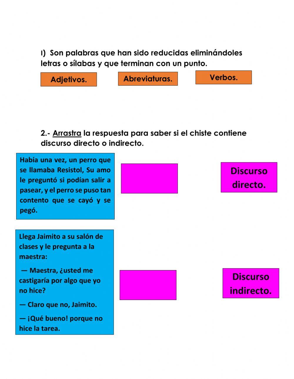 Examen de lengua materna 1° trimestre