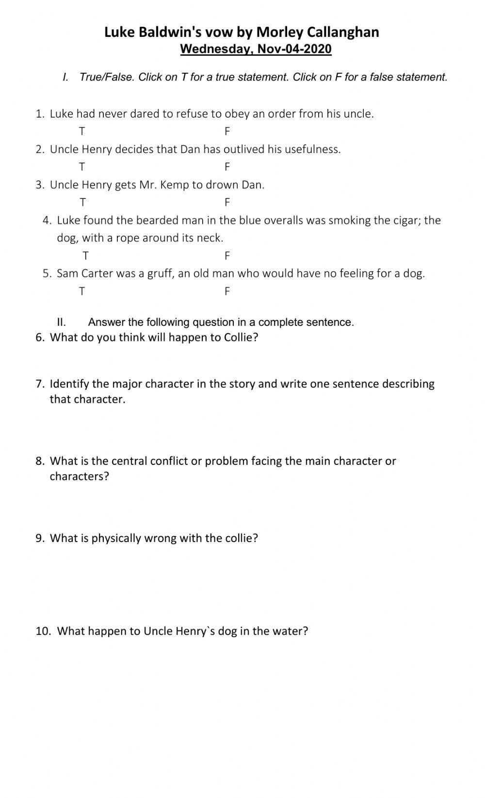 Luke Baldwin's vow by Morley Callanghan