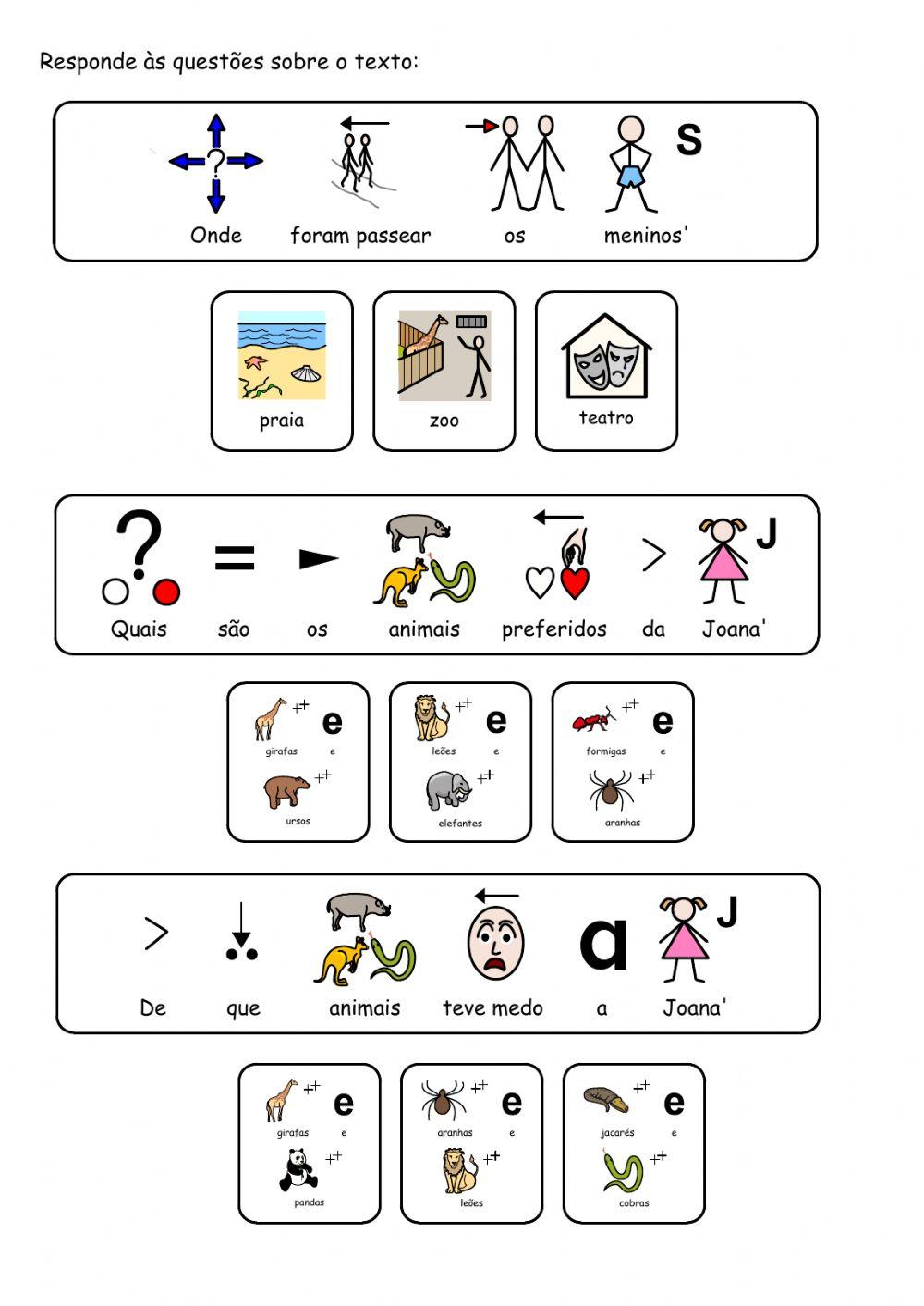 Compreensão de textos zoo