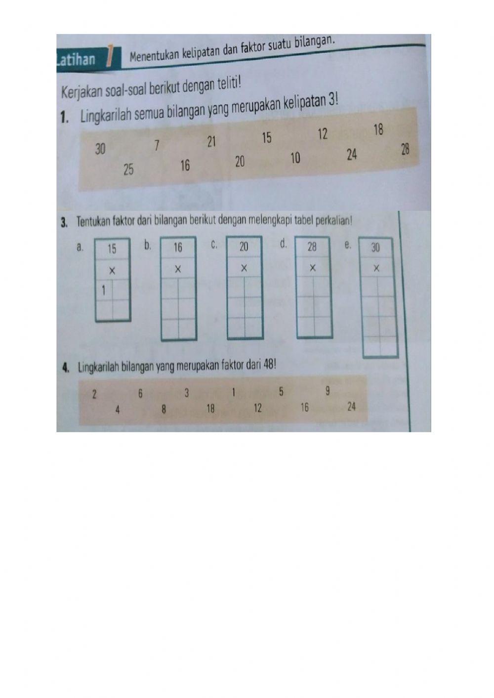 Kelipatan dan Faktor Bilangan