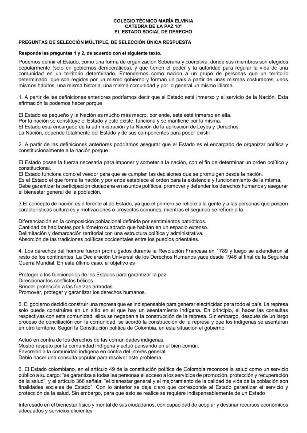 Evaluación estado y ddhh