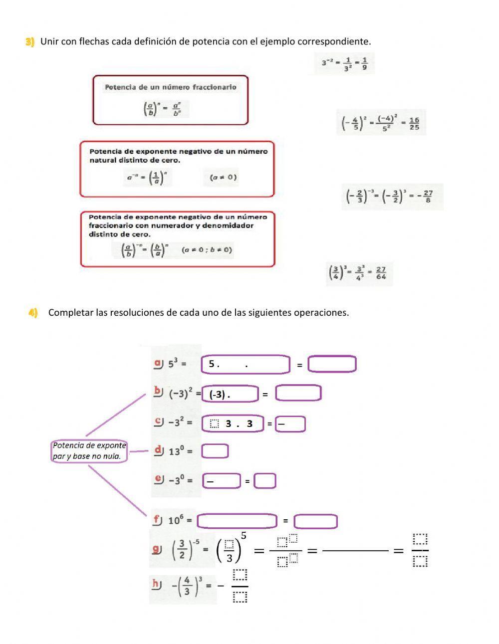 Potencias y raíces de números racionales. Potencias y raíces de números racionales.
