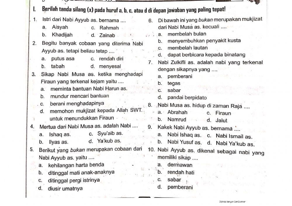 Meneladani Kesabaran Nabi Ayub AS: Contoh Soal dan Pembahasan untuk Kelas 4