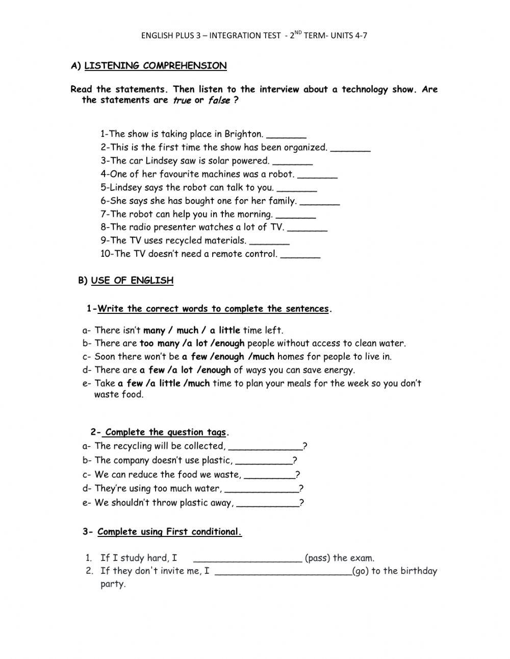 Final Test English Plus 3