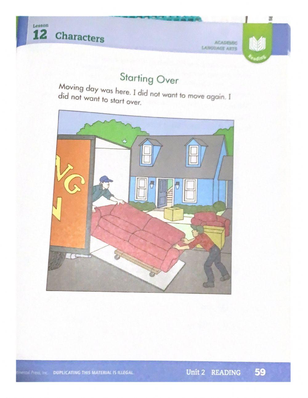 Lesson 12 charactr reading