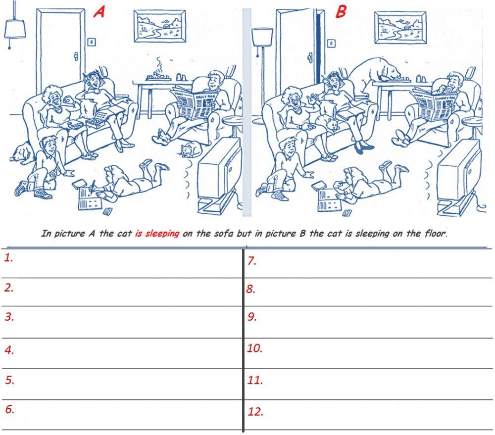 12 differences ( present continuous)