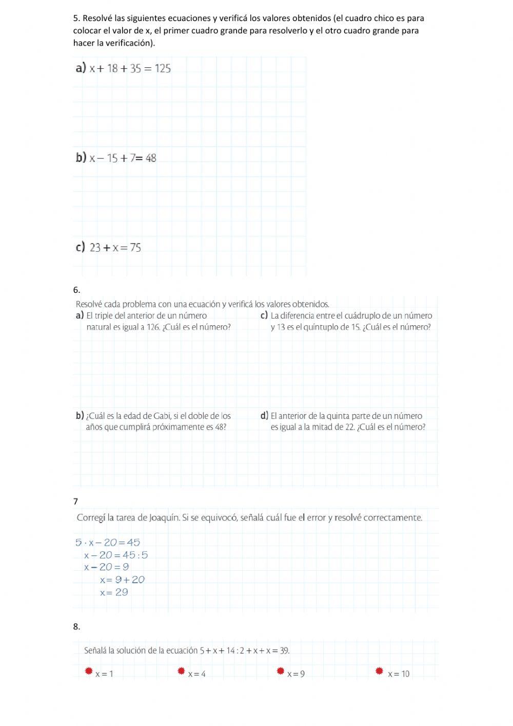 Bloque 5: ecuaciones y expresiones algebraicas
