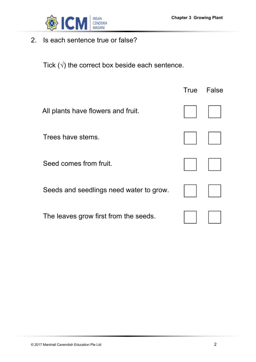 Unit 3 : Growing Plant
