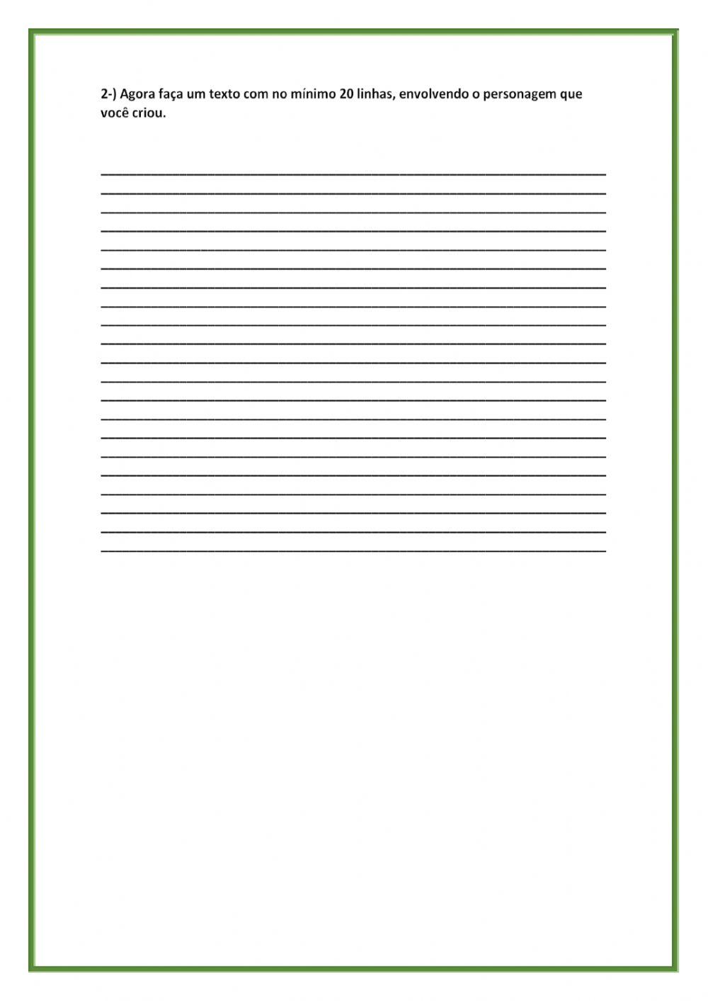 Criação de personagem