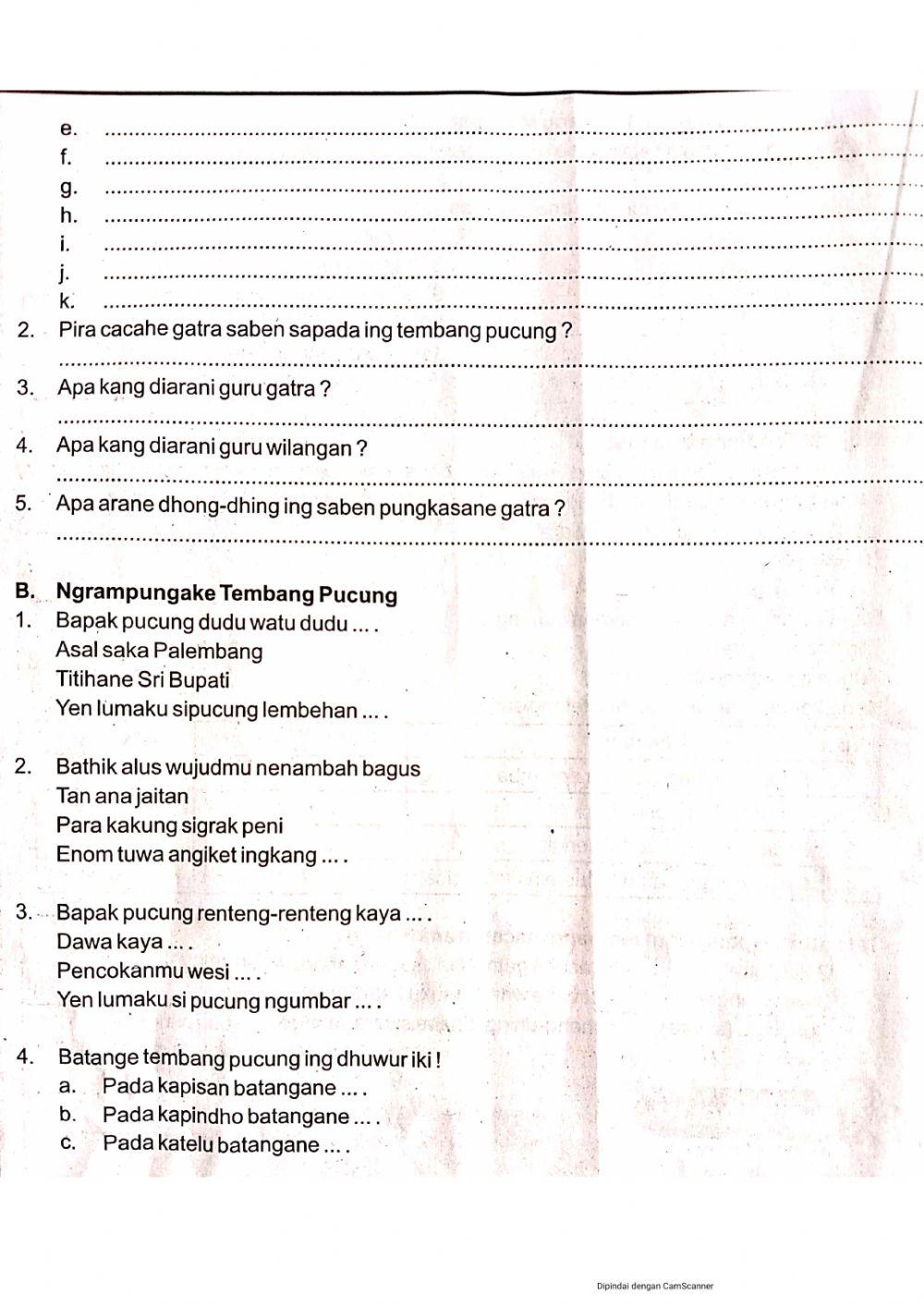 Bhs. Jawa Kelas 5 ( Wujude Tembang Macapat)