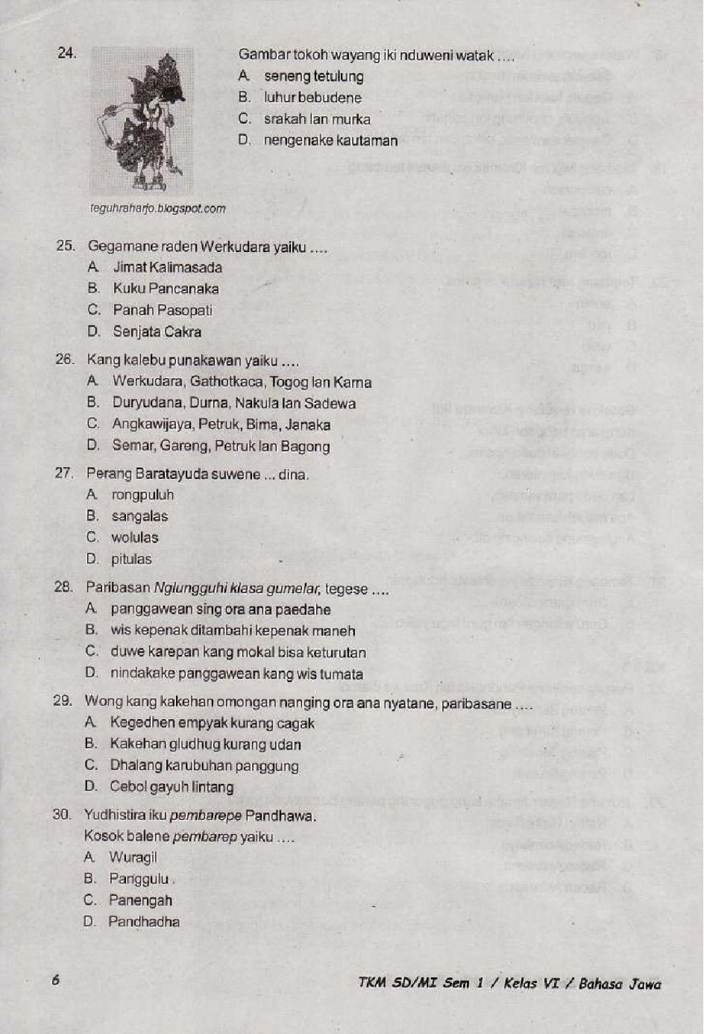 Penilaian Akhir Semester 1 Kelas 6