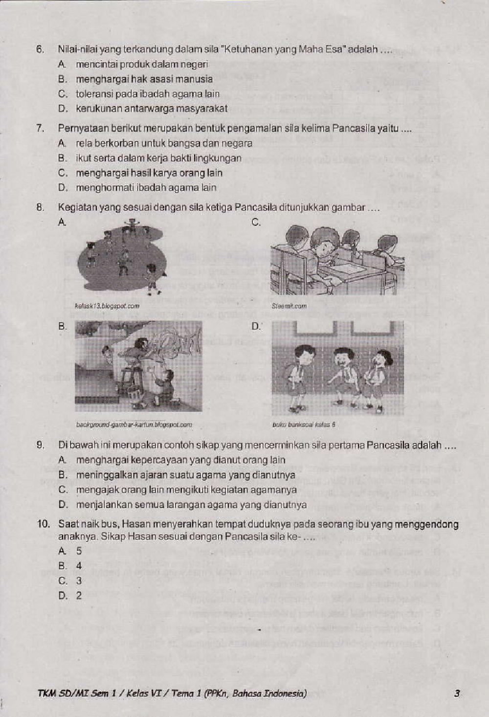 Penilaian Akhir Semester 1 Kelas 6