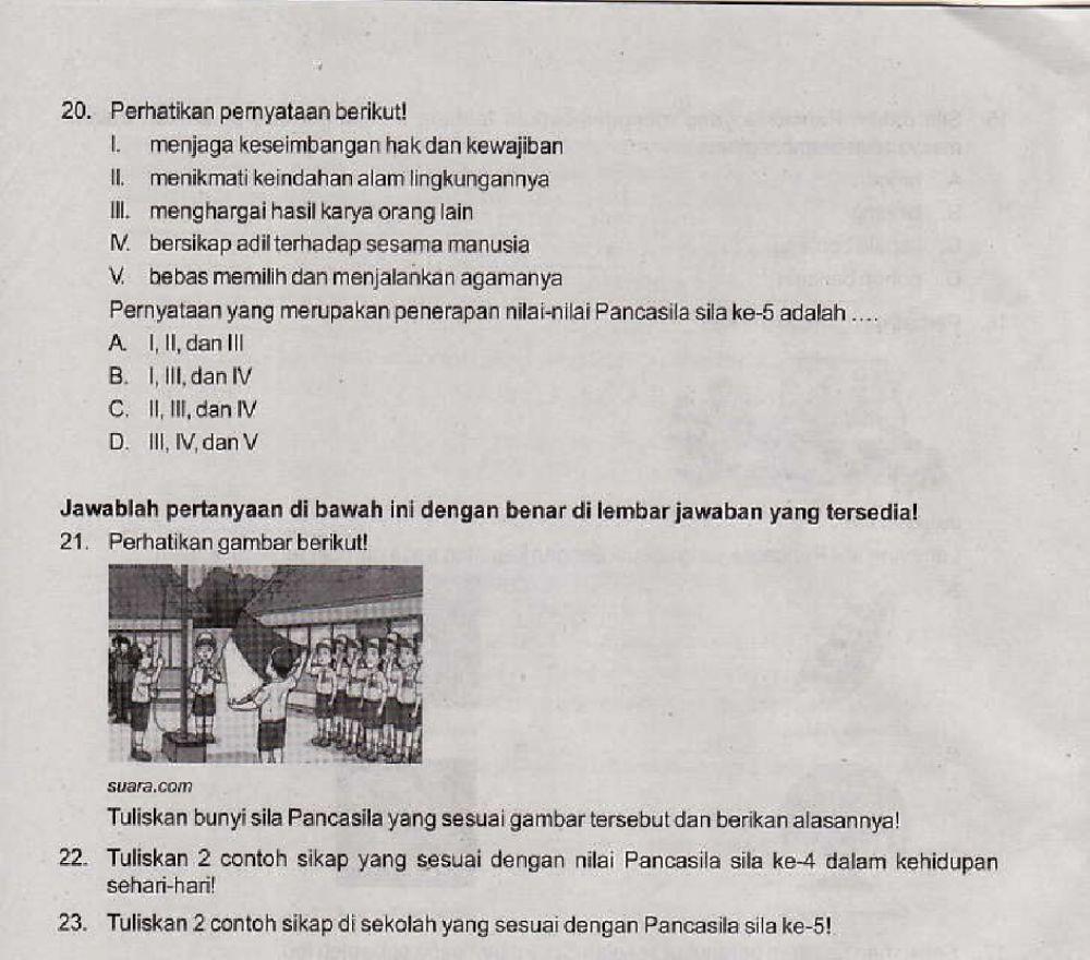Penilaian Akhir Semester 1 Kelas 6