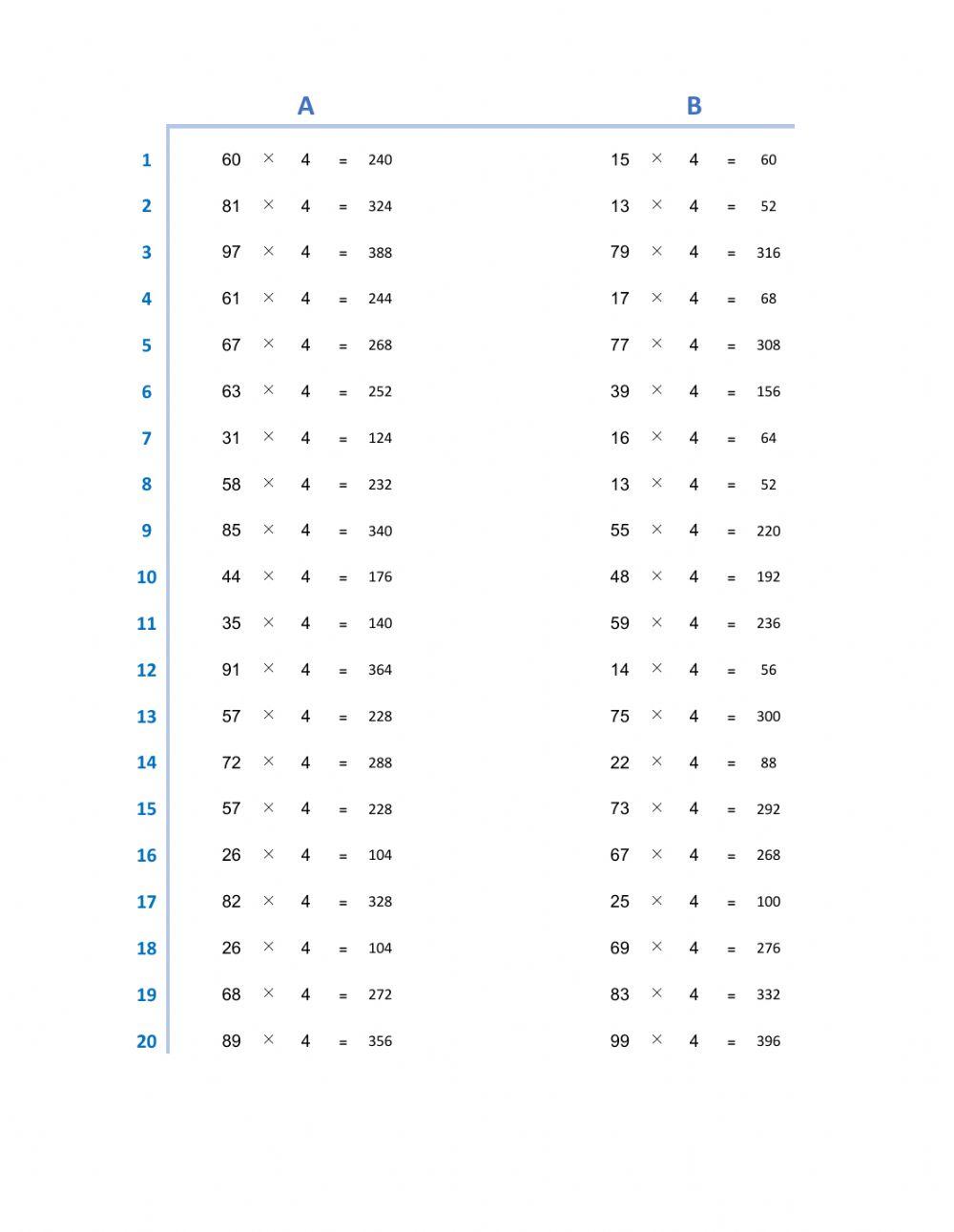 multiply 4 exercise2
