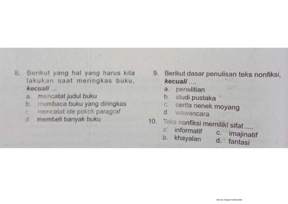 UH Tema 5 Bahasa Indonesia