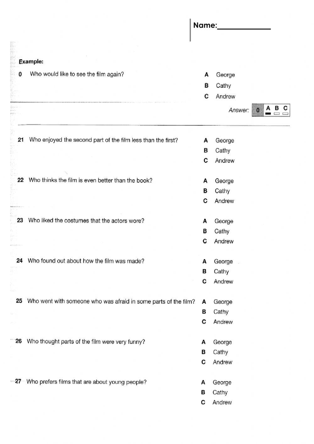 Final test reading teens 2