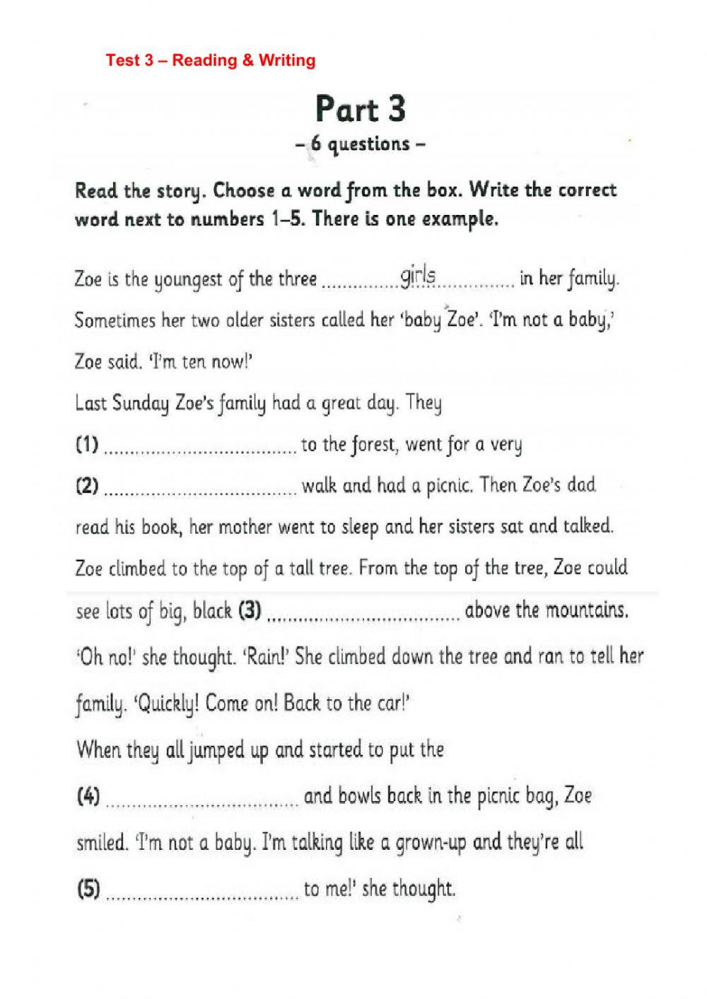 Test 3 - readingwriting Part 3