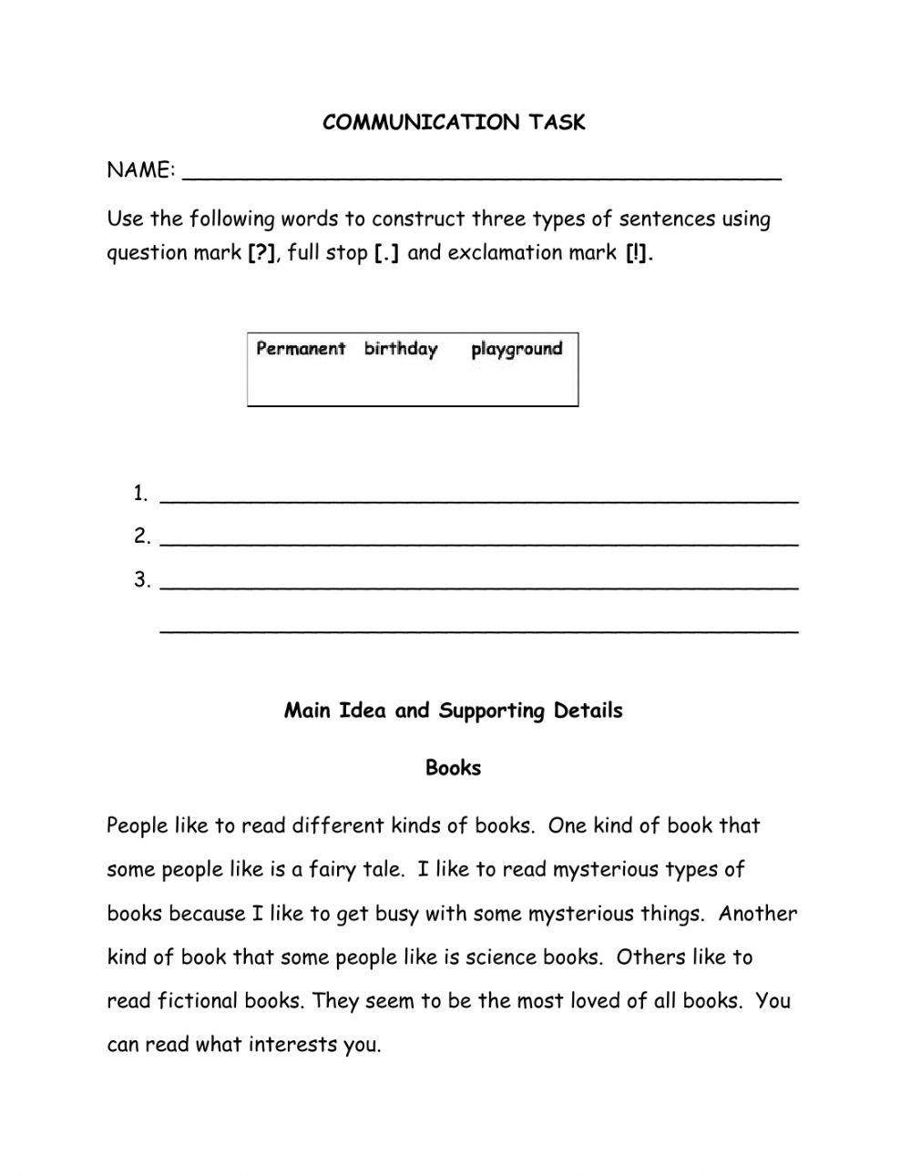 4489036 | COMMUNICATION TASK WORKSHEET | Norena Braham