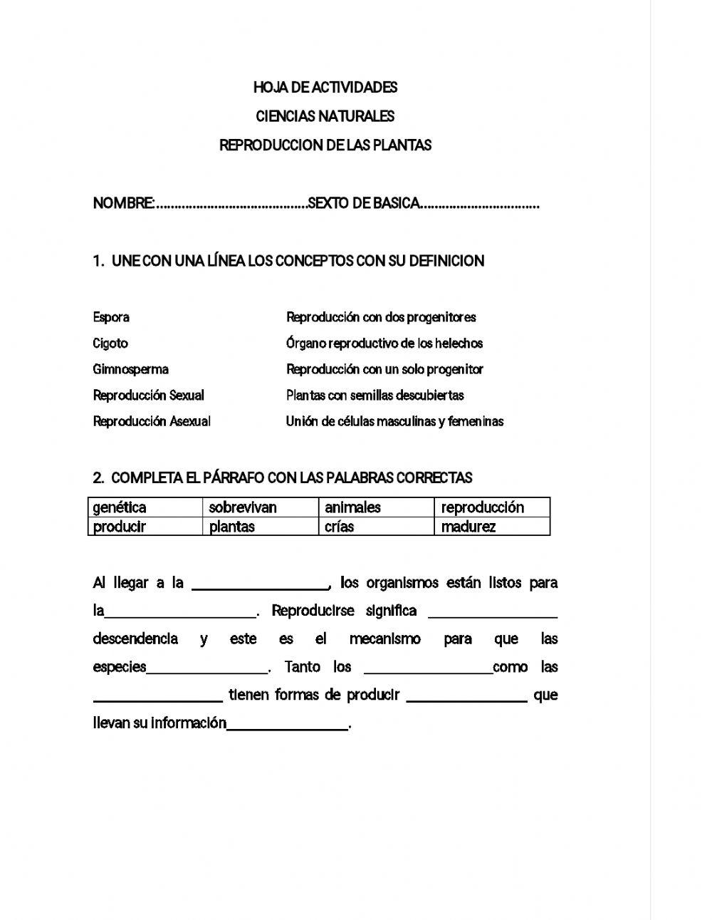 Reproduccion de las plantas