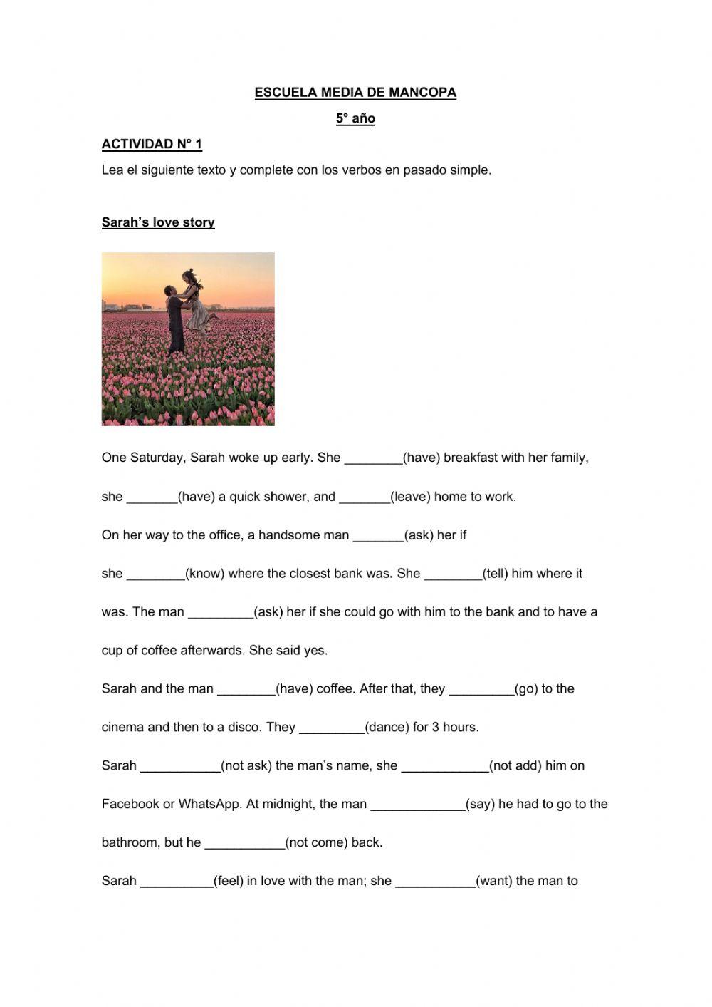 Past tense reading comprehension