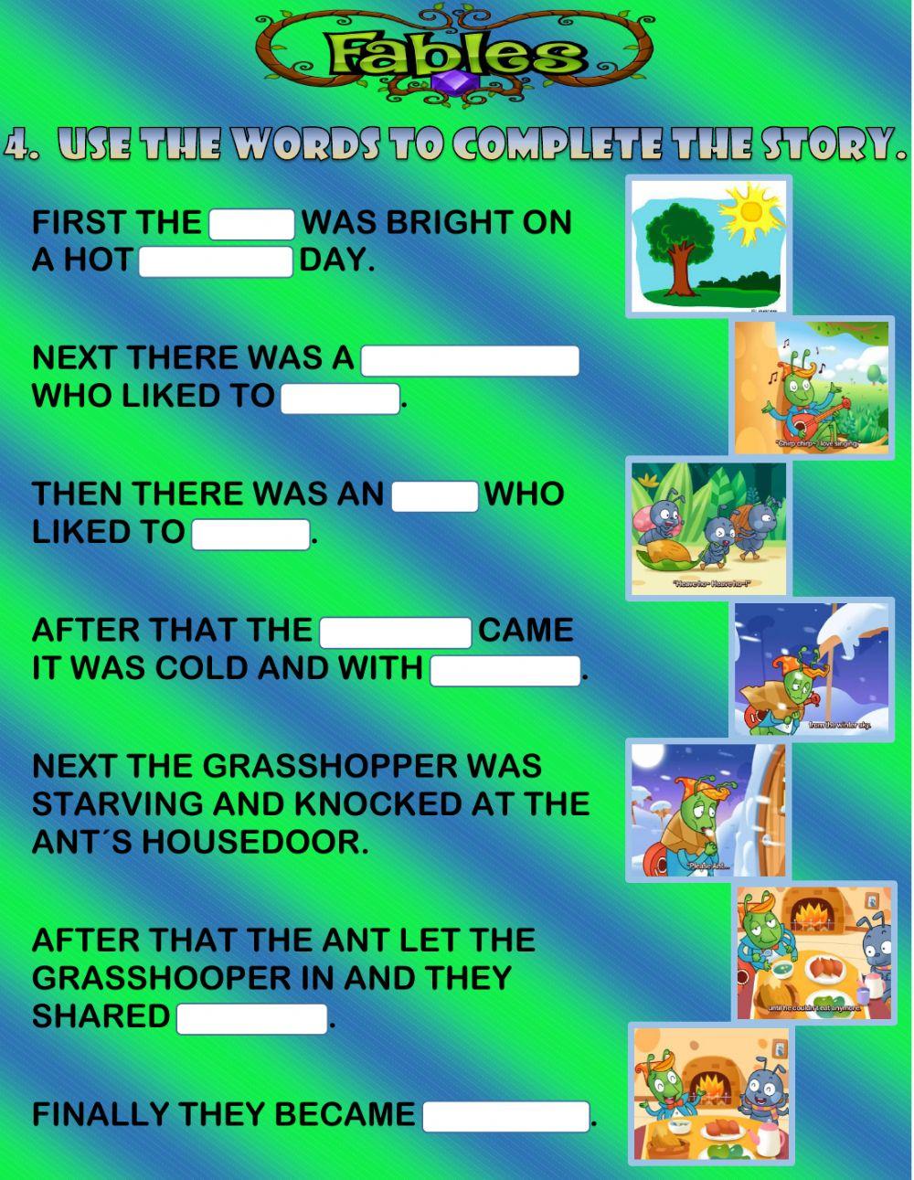 Fable: THE ANT AND THE GRASSHOPPER
