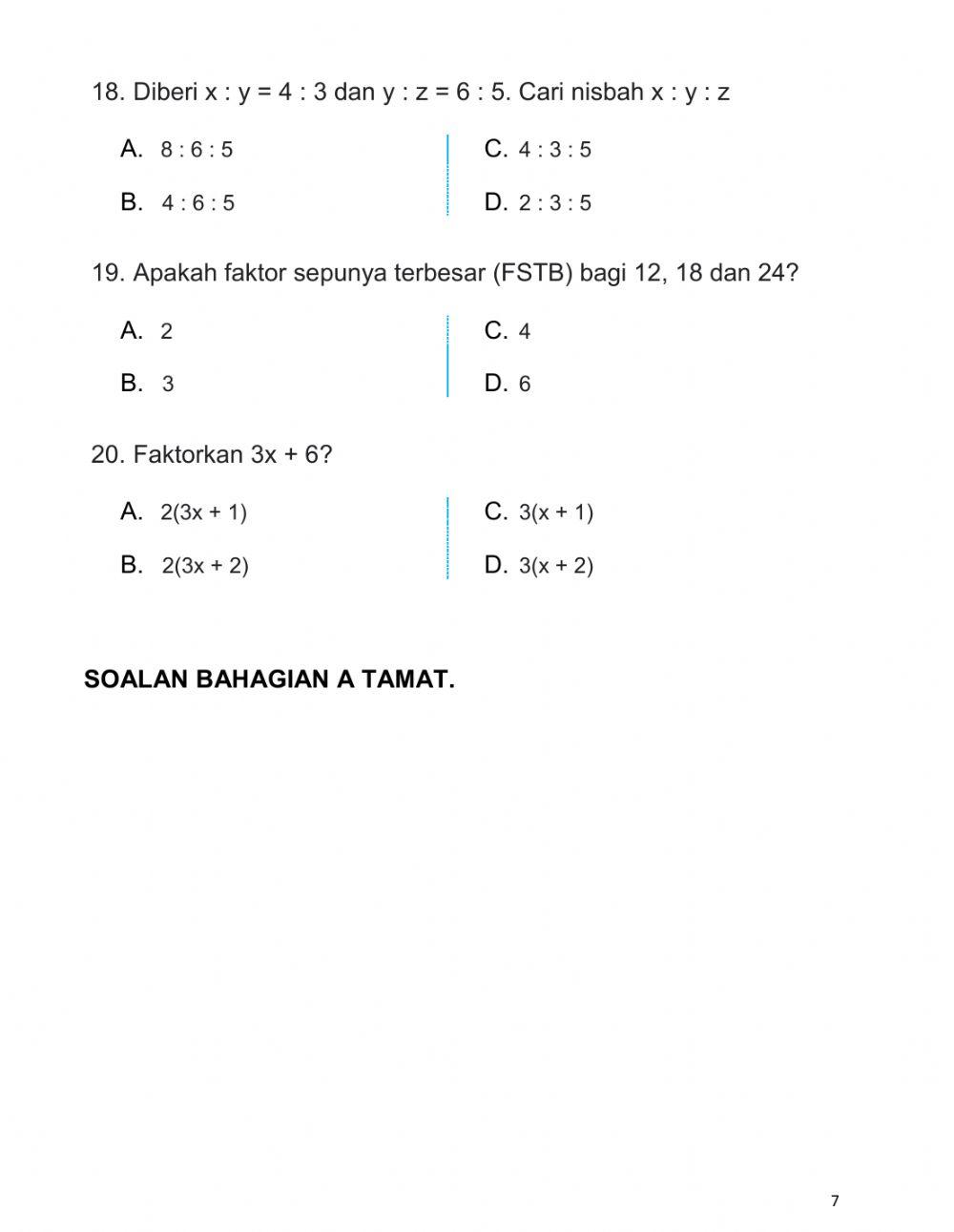 ULANGKAJI MATEMATIK T3 SET 2