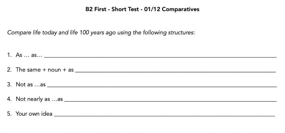 B2 First - Comparisons worksheet | Live Worksheets