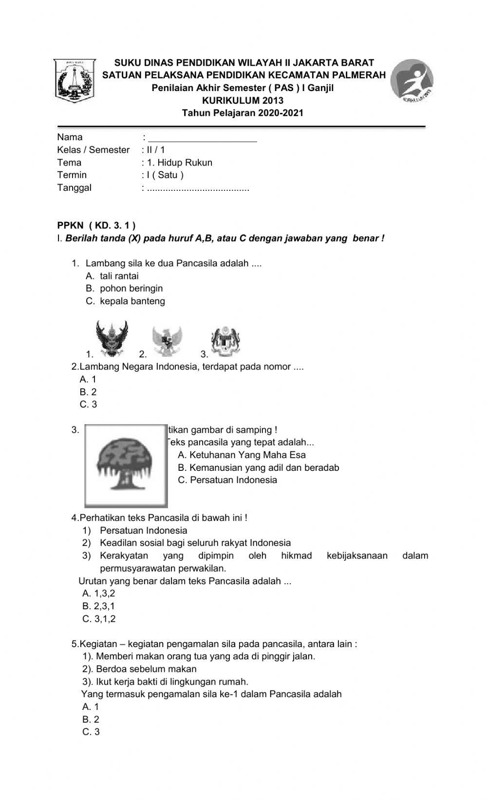 PAS SEMESTER 1 TERMIN 1 PPKn