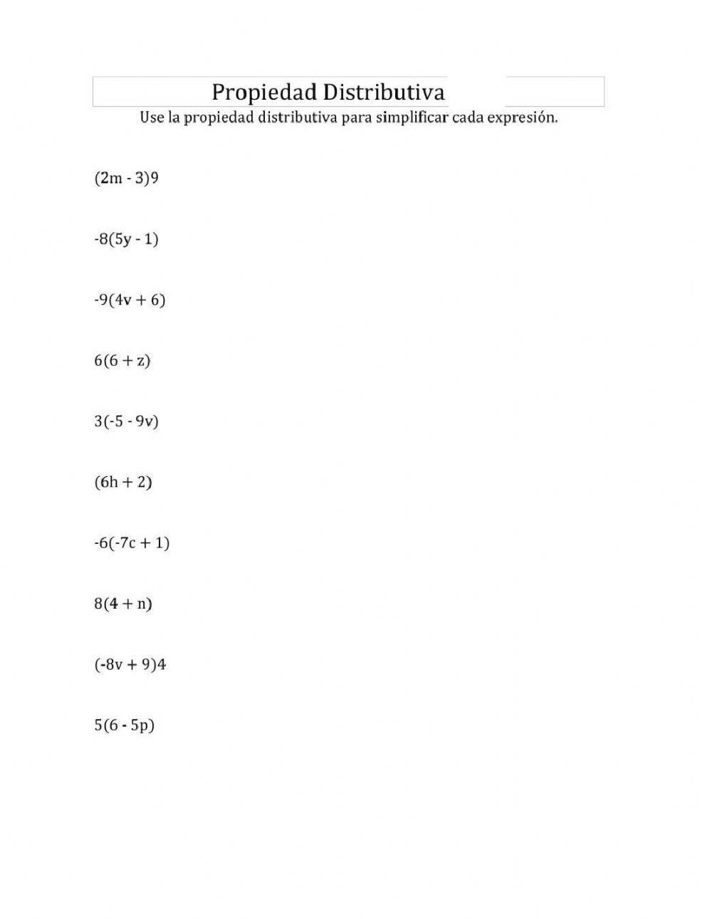 Propiedades distributivas