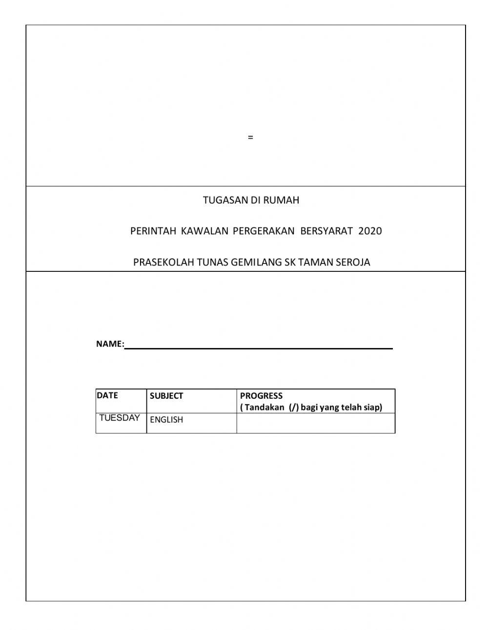 CMCO Prasekolah Tunas Gemilang 1.12.2020