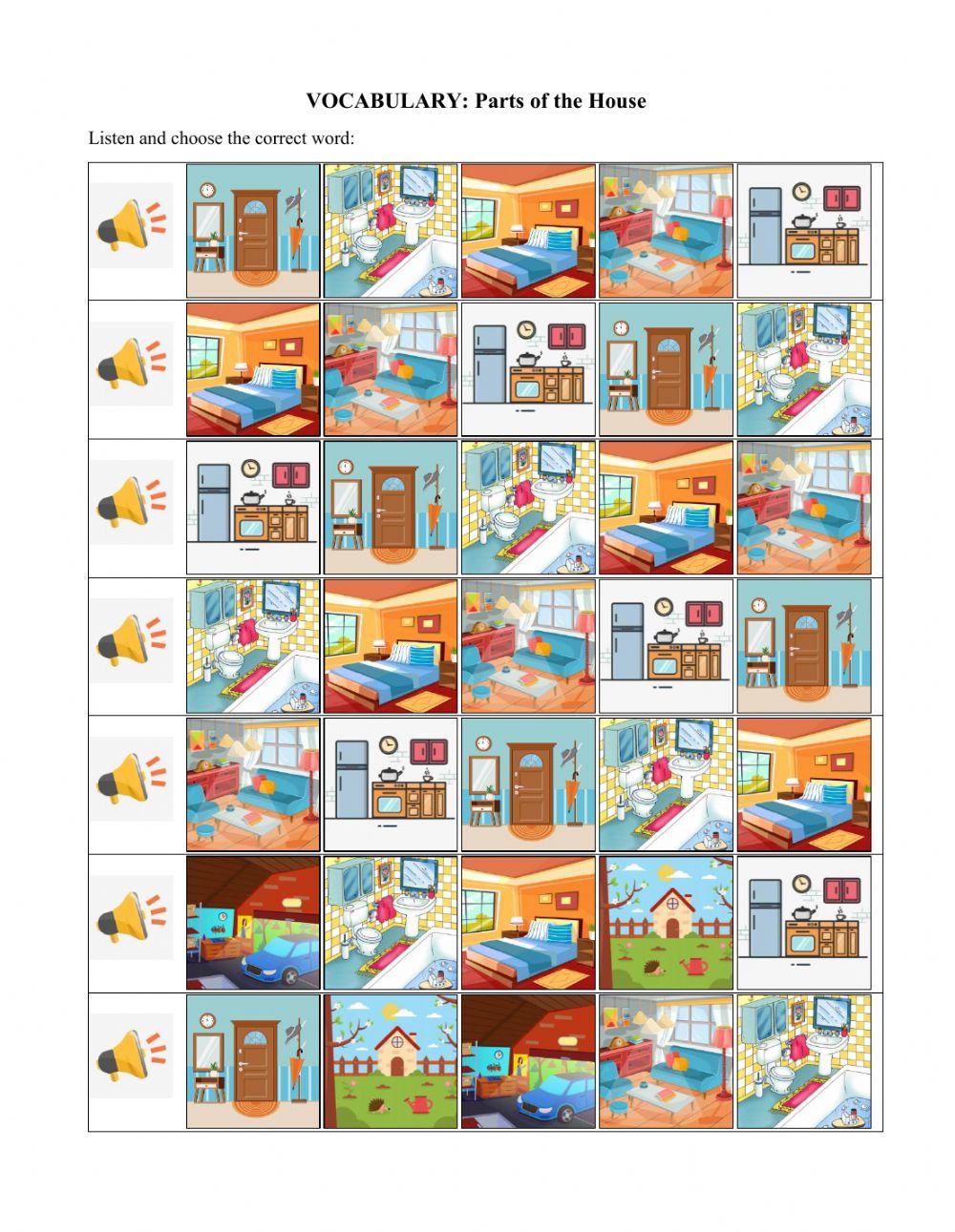 Parts of the House Vocabulary