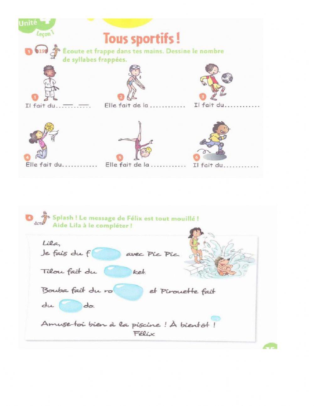 Unité 4. Leçon 1.2 -cahier d'activités